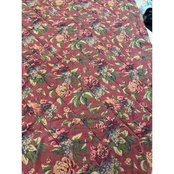 Vintage Croscill Home Serena Red Gold Floral Queen Comforter Shams Bed Skirt - Picture 5 of 15